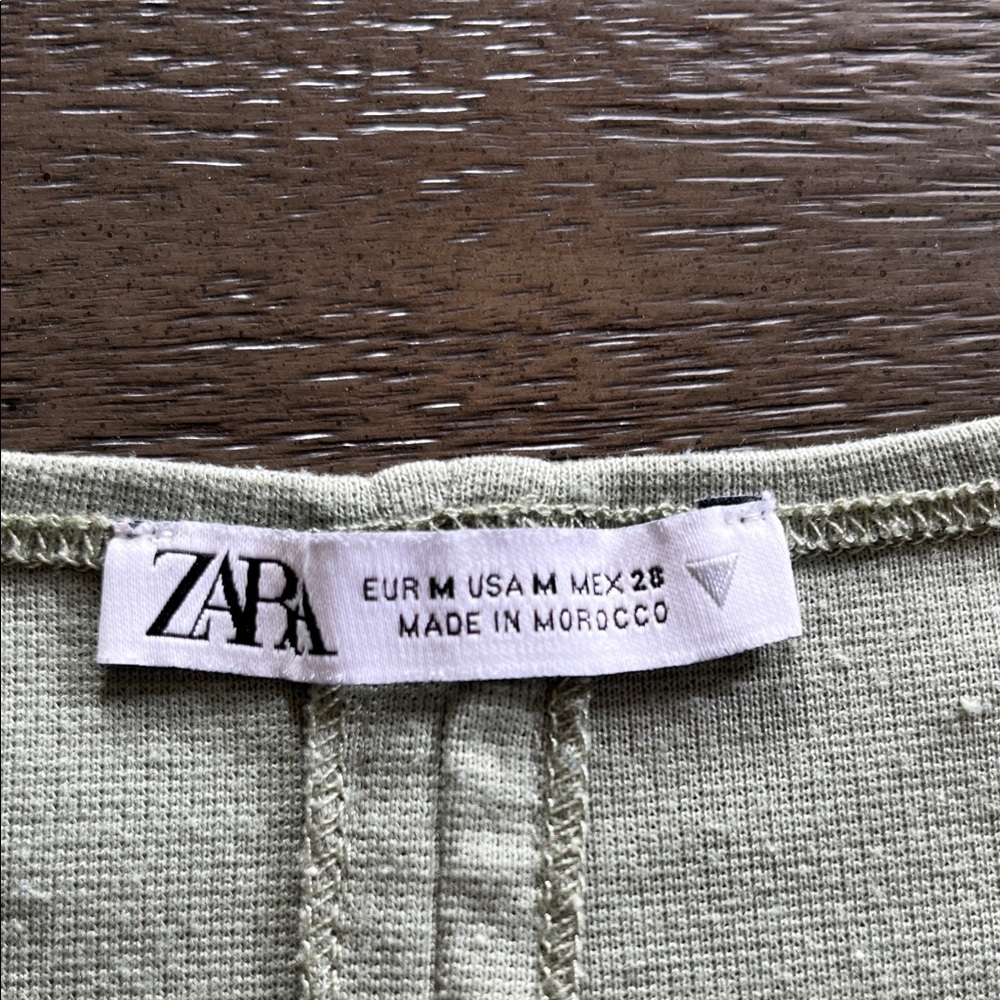 Zara sagegreen stretch knit bodycon tank midi dress M casual minimalist vacation - Picture 11 of 12